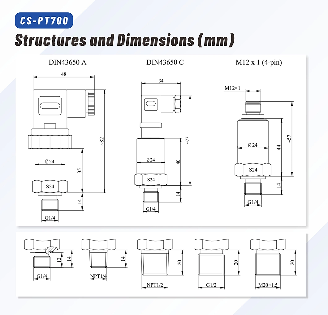 Professional Manufacturer of Intelligent Sensor Pressure Transmitter Absolute Pressure 0~1...70bar Maxim 1000bar